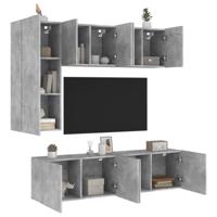 5-delige Tv-wandmeubelset bewerkt hout betongrijs 5-delige Tv-wandmeubelset bewerkt hout betongrijs