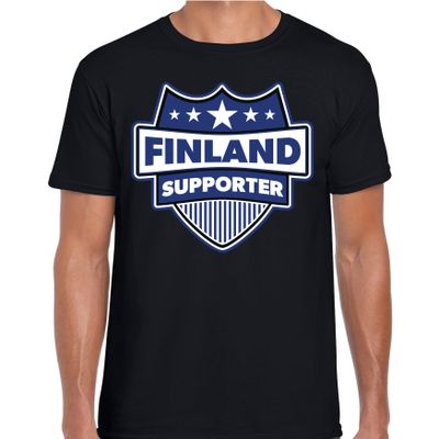 Finland schild supporter t-shirt zwart voor heren