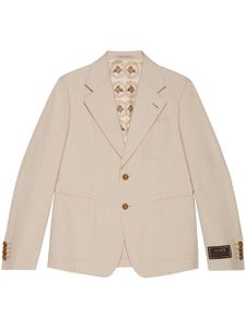 Gucci manteau boutonné à broderies - Tons neutres