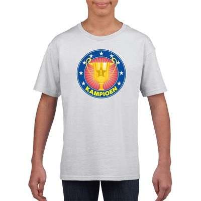 Wit kampioen shirt voor kinderen