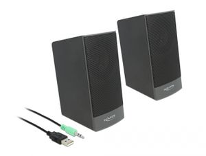 Delock 27001 Stereo 2.0 PC-luidspreker met 3,5 mm stereo-jack male en USB-voeding