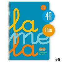 Boek over Ringen Lamela Blauw Din A4 80 Lakens (5 Stuks)