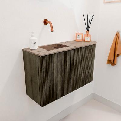 Toiletmeubel Mondiaz Joya Dlux | 71.6 cm | Meubelkleur Shadow | Faye wastafel Arena Wasbak Links | Zonder kraangat(en)
