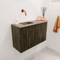 Toiletmeubel Mondiaz Joya Dlux | 71.6 cm | Meubelkleur Shadow | Faye wastafel Arena Wasbak Links | Zonder kraangat(en)