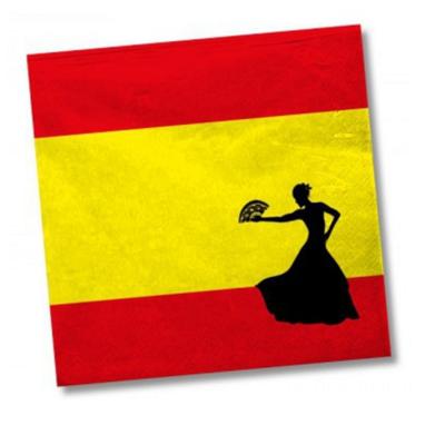 Spanje landen vlag thema servetten - 20x stuks - 33 x 33 cm - Papier
