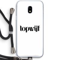 Topwijf Wit: Samsung Galaxy J3 (2017) Transparant Hoesje met koord