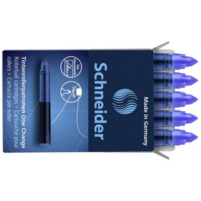 Schneider Schreibgeräte One Change 185403 Navulpatroon rollerballpen 0.6 mm Blauw 5 stuk(s)