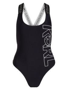 Karl Lagerfeld maillot de bain Ikon à logo imprimé - Noir