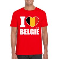 Rood I love Belgie shirt heren - thumbnail