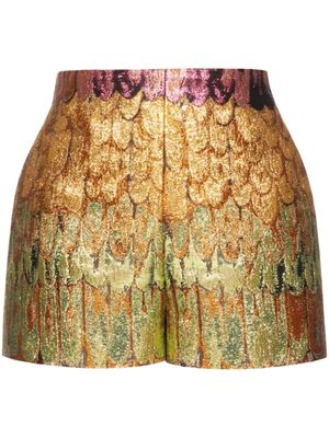 Valentino Garavani short métallisé à imprimé graphique