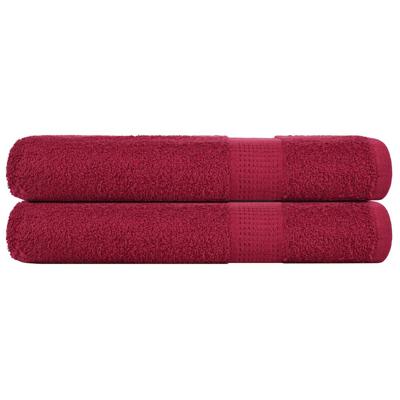 VidaXL Handdoeken frogn 2 st 100x200 cm 360 g/m² bordeaux VidaXL Handdoeken frogn 2 st 100x200 cm 360 g/m² bordeaux