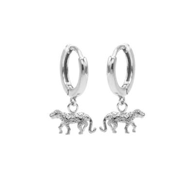 Karma Oorringen Hinged Hoops Leopard Zilver