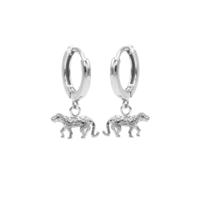 Karma Oorringen Hinged Hoops Leopard Zilver