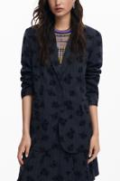 Bloemenblazer - BLACK - L