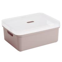 Sunware opbergbox - 24 liter - roze - kunststof - transparante deksel - 45 x 35 x 18 cm
