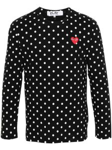 Comme Des Garçons Play t-shirt manches-longue à pois - Noir