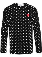 Comme Des Garçons Play t-shirt manches-longue à pois - Noir - thumbnail