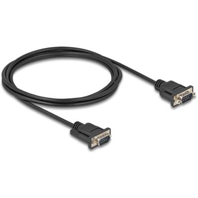 Delock Aansluitkabel Serieel [1x RS232-stekker - 1x RS232-stekker] 2 m Zwart