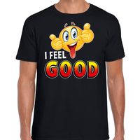 Funny emoticon t-shirt I feel good zwart heren - thumbnail