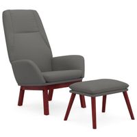 The Living Store Relaxstoel - Relaxstoelen - 70 x 77 x 94 cm - Duurzaam lichtgrijs stof - Massief rubberwood