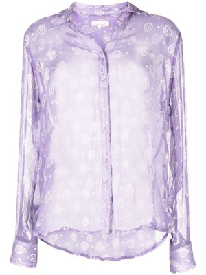Cloe Cassandro chemise en soie à imprimé graphique - Violet