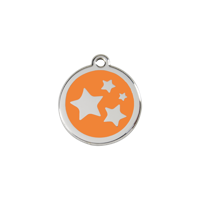 Star Orange roestvrijstalen hondenpenning small/klein dia. 2 cm - Reddingo Star Orange roestvrijstalen hondenpenning small/klein dia. 2 cm - Reddingo
