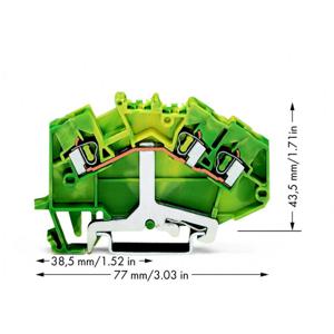 WAGO 780-637 Aardingsklem 5 mm Spanveer Toewijzing: Terre Groen, Geel 50 stuk(s)