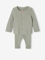 Set met shirt en broek voor baby's van tricot saliegroen