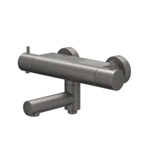 Badthermostaatkraan IVY Bond Opbouw Omstel Met Draaibare Baduitloop Met Omstel Cooltouch Geborsteld Metal Black PVD IVY