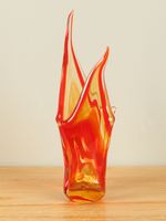 Vlam glas rood/geel, 24 cm 2a008