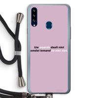 uw waarde daalt niet: Samsung Galaxy A20s Transparant Hoesje met koord