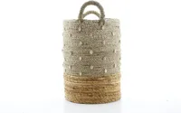 Van der Leeden Mand Sulawesi Abaca Naturel met Schelpen - Ø38 x H47 cm