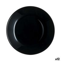 Dessertbord Luminarc Zelie Negro Zwart Glas Ø 18 cm (12 Stuks)