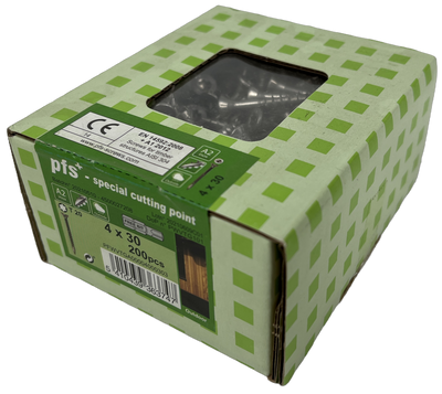 pgb-Europe PFS+ | RVS Spaanplaatschroef PFS+ VZK-T Ø 4,0x30 A2 - 200 stuks - PFWVTGA00004000303