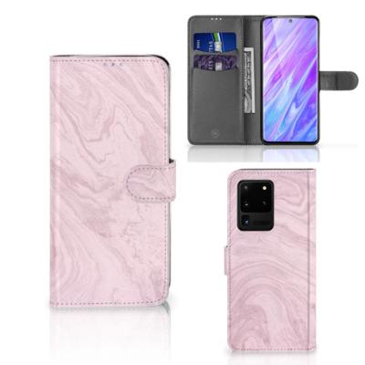Samsung Galaxy S20 Ultra | Bookcase | Marble Pink - Origineel Cadeau Vriendin