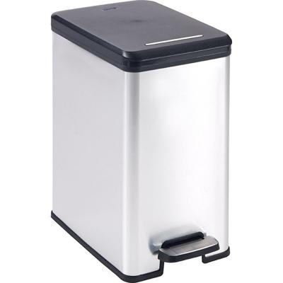 Curver decobin slim pedaalemmer 25l metallic/zwart