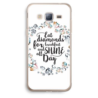 Diamonds: Samsung Galaxy J3 (2016) Transparant Hoesje