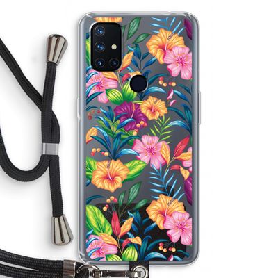 Tropisch 2: OnePlus Nord N10 5G Transparant Hoesje met koord