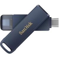 SanDisk iXpand USB flash drive 256 GB USB Type-C / Lightning 3.2 Gen 1 (3.1 Gen 1) Blauw SanDisk iXpand USB flash drive 256 GB USB Type-C / Lightning 3.2 Gen 1 (3.1 Gen 1) Blauw