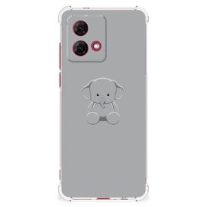 Motorola Moto G84 Stevig Bumper Hoesje Grijs Baby Olifant