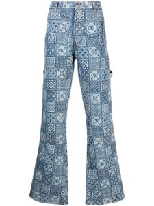 Off-White jean cargo à coupe évasée - Bleu