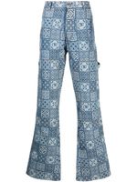 Off-White jean cargo à coupe évasée - Bleu