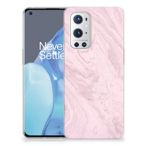 OnePlus 9 Pro TPU Siliconen Hoesje Marble Pink - Origineel Cadeau Vriendin