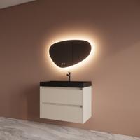 Badmeubelset BWS Riga Met Lako Wastafel Zwart 80 cm Kasjmier Boss & Wessing