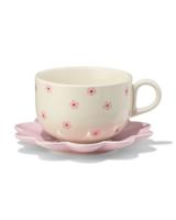 HEMA Kop en schotel 220ml keramiek bloemen