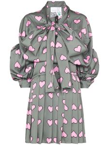 Natasha Zinko robe courte à imprimé Pixel Hearts - Vert