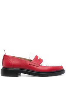 Thom Browne mocassins en cuir à entaille penny - Rouge