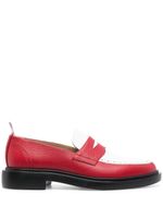 Thom Browne mocassins en cuir à entaille penny - Rouge