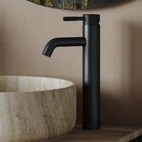 Wastafelkraan SaniClear Plus Curved | Opbouw | Mengkraan | Hoog model | Mat zwart