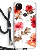 Roosjes: Pixel 4a 5G Transparant Hoesje met koord